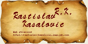 Rastislav Kasalović vizit kartica